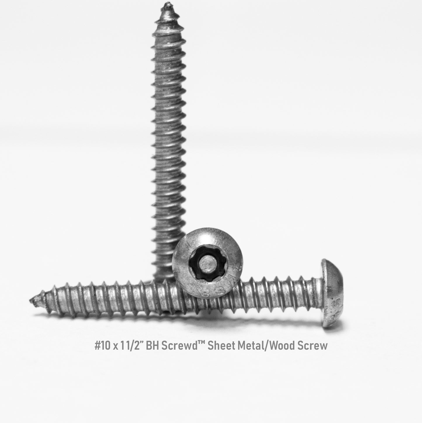 #10 x 1 1/2" Button Head Screwd® Security Sheet Metal/Wood Screw Made out of Stainless Steel