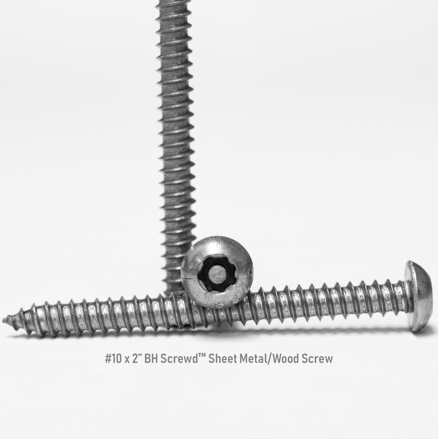 #10 x 2" Button Head Screwd® Security Sheet Metal/Wood Screw Made out of Stainless Steel