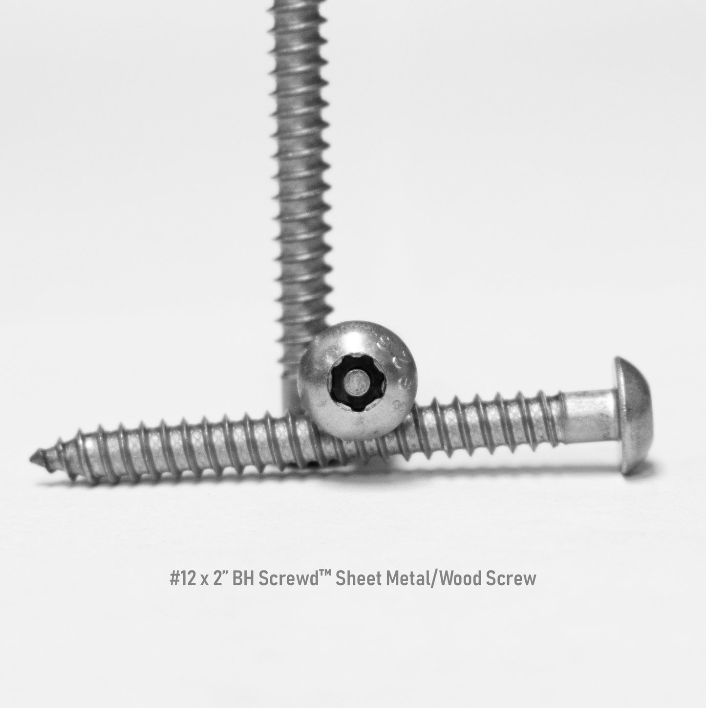#12 x 2" Button Head Screwd® Security Sheet Metal/Wood Screw Made out of Stainless Steel