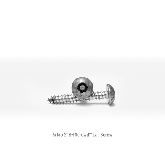 5/16-9 x 2" Button Head Screwd® Security Lag Screw Made out of Stainless Steel