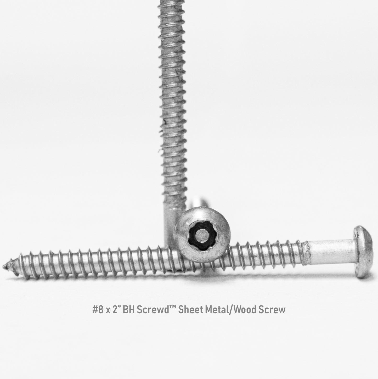 #8 x 2" Button Head Screwd® Security Sheet Metal/Wood Screw Made out of Stainless Steel