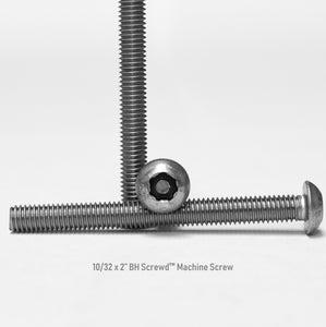 10-32 x 2" Button Head Screwd® Security  Machine Screw Made out of Stainless Steel