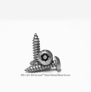 #10 x 3/4" Button Head Screwd® Security Sheet Metal/Wood Screw Made out of Stainless Steel