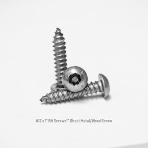 #12 x 1" Button Head Screwd® Security Sheet Metal/Wood Screw Made out of Stainless Steel