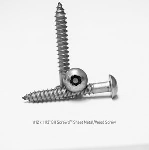#12 x 1 1/2" Button Head Screwd® Security Sheet Metal/Wood Screw Made out of Stainless Steel