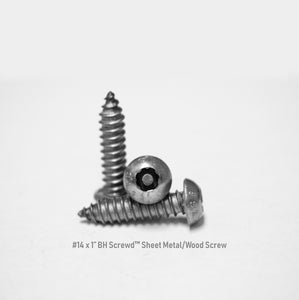 #14 x 1" Button Head Screwd® Security Sheet Metal/Wood Screw Made out of Stainless Steel