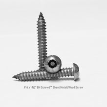 Load image into Gallery viewer, #14 x 1 1/2&quot; Button Head Screwd® Security Sheet Metal/Wood Screw Made out of Stainless Steel