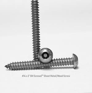 #14 x 2" Button Head Screwd® Security Sheet Metal/Wood Screw Made out of Stainless Steel