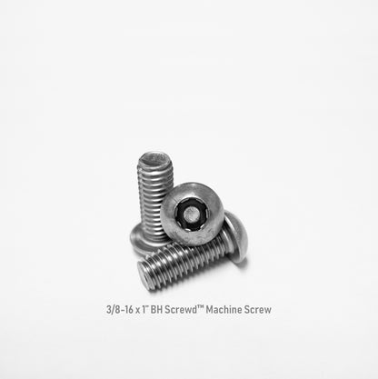 3/8-16 x 1" Button Head Screwd® Security  Machine Screw Made out of Stainless Steel