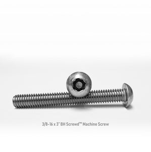 3/8-16 x 3" Button Head Screwd® Security  Machine Screw Made out of Stainless Steel
