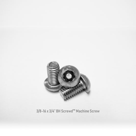 3/8-16 x 3/4" Button Head Screwd® Security  Machine Screw Made out of Stainless Steel