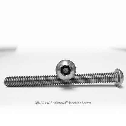 3/8-16 x 4" Button Head Screwd® Security  Machine Screw Made out of Stainless Steel