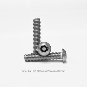 5/16-18 x 1 1/2" Button Head Screwd® Security  Machine Screw Made out of Stainless Steel