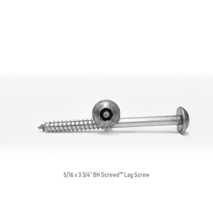 5/16-9 x 3 3/4" Button Head Screwd® Security Lag Screw Made out of Stainless Steel