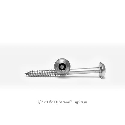 5/16-9 x 3 1/2" Button Head Screwd® Security Lag Screw Made out of Stainless Steel