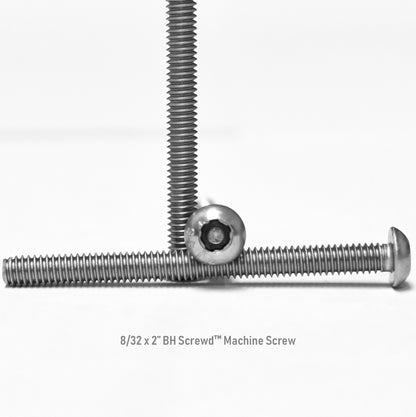 8-32 x 2" Button Head Screwd® Security Machine Screw Made out of Stainless Steel