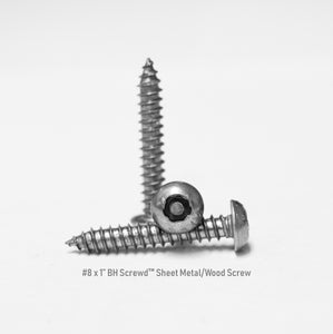 #8 x 1" Button Head Screwd® Security Sheet Metal/Wood Screw Made out of Stainless Steel