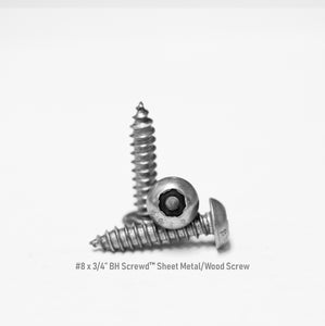 #8 x 3/4" Button Head Screwd® Security Sheet Metal/Wood Screw Made out of Stainless Steel